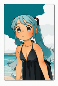 2__akai_sashimi__, girl,{{{hatsune miku,blue hair__,medium breasts, black dress s-2697115187
