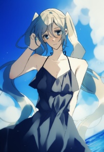 2__amazuki_jou__, girl,{{{hatsune miku,blue hair__,medium breasts, black dress b s-3278801755
