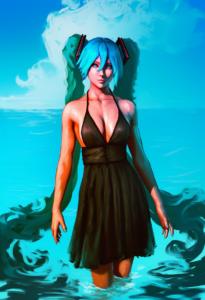 2__anato_finnstark__, girl,{{{hatsune miku,blue hair__,medium breasts, black dre s-4243317693