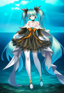 2__aoi_nagisa_(metalder)__, girl,{{{hatsune miku__,medium breasts, black dress,s s-4065136418