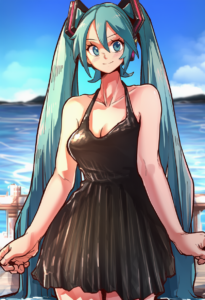 2__aosora2823 __, girl,{{{hatsune miku,blue hair__,medium breasts, black dress b s-2042702243