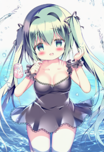 2__azumi_kazuki__, girl,{{{hatsune miku,blue hair__,medium breasts, black dress, s-3765830090