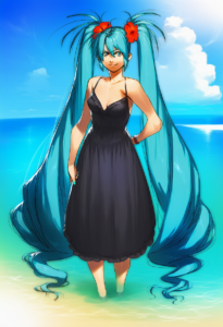 2__azusa_(hws)__, girl,{{{hatsune miku,blue hair__,medium breasts, black dress b s-1697192169