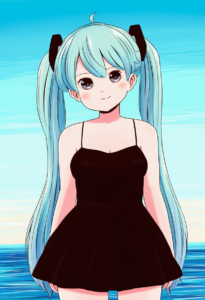 2__batta_(ijigen_debris)__, girl,{{{hatsune miku,blue hair__,medium breasts, bla s-1177391549