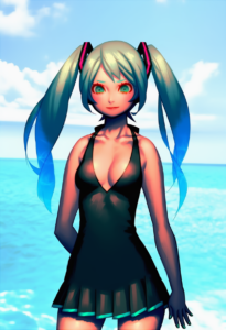 2__bellhenge__, girl,{{{hatsune miku,blue hair__,medium breasts, black dress bik s-2622778716