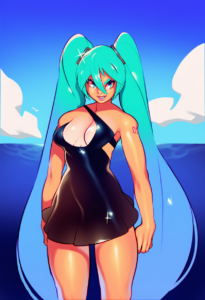 2__combos_&_doodles__, girl,{{{hatsune miku,blue hair__,medium breasts, black dr s-1989132097
