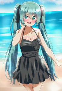 2__dars_(recolors)__, girl,{{{hatsune miku,blue hair__,medium breasts, black dre s-3291916551