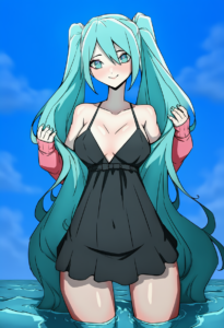 2__daydarion__, girl,{{{hatsune miku,blue hair__,medium breasts, black dress bik s-976316589