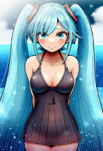 2__dora_ita__, girl,{{{hatsune miku,blue hair__,medium breasts, black dress biki s-1987812883