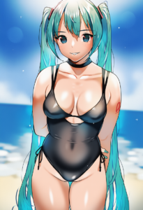 2__doushimasho__, girl,{{{hatsune miku,blue hair__,medium breasts, black dress b s-2451021041