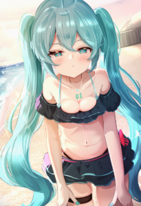 2__flasher_(flasher_ura)__, girl,{{{hatsune miku,blue hair__,medium breasts, bla s-2963307453
