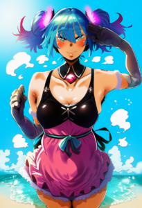 2__hero_neisan__, girl,{{{hatsune miku,blue hair__,medium breasts, black dress b s-2316122842