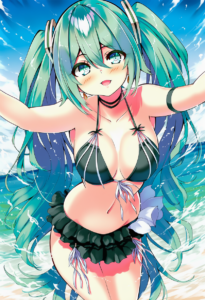 2__hisen_kaede__, girl,{{{hatsune miku,blue hair__,medium breasts, black dress b s-1917064247