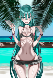 2__honjou_raita__, girl,{{{hatsune miku,blue hair__,medium breasts, black dress s-753621211