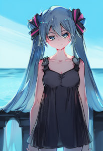 2__imoko_(imonatsuki)__, girl,{{{hatsune miku,blue hair__,medium breasts, black s-356214909