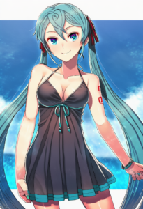 2__itou_(onsoku_tassha)__, girl,{{{hatsune miku,blue hair__,medium breasts, blac s-1705307385