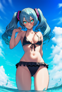 2__iwamoto_eiri__, girl,{{{hatsune miku,blue hair__,medium breasts, black dress s-2938129908