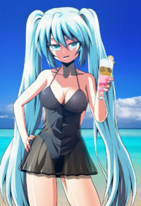 2__kamishima_kanon__, girl,{{{hatsune miku,blue hair__,medium breasts, black dre s-2505059853
