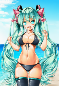 2__kamiya_tomoe__, girl,{{{hatsune miku,blue hair__,medium breasts, black dress s-1451692032