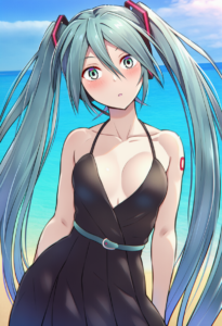 2__kanden_sky__, girl,{{{hatsune miku,blue hair__,medium breasts, black dress bi s-3059165704