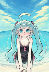 2__kibisake__, girl,{{{hatsune miku,blue hair__,medium breasts, black dress biki s-3017446583