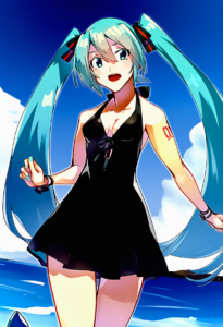 2__konishi_(koconatu)__, girl,{{{hatsune miku,blue hair__,medium breasts, black s-3329680149