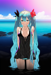 2__kozaki_yuusuke__, girl,{{{hatsune miku,blue hair__,medium breasts, black dres s-1851426078