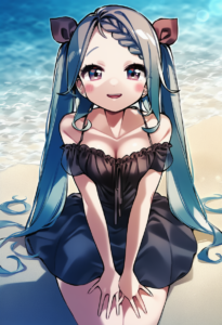 2__kurihara_sakura__, girl,{{{hatsune miku,blue hair__,medium breasts, black dre s-998178661