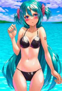 2__kurione_(zassou)__, girl,{{{hatsune miku,blue hair__,medium breasts, black dr s-1685566461