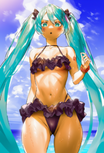 2__kuroi_suna__, girl,{{{hatsune miku,blue hair__,medium breasts, black dress bi s-3938291177