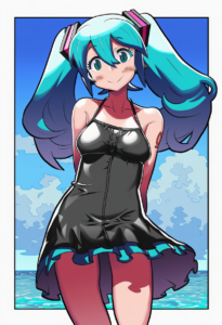 2__matsuda_yuusuke__, girl,{{{hatsune miku,blue hair__,medium breasts, black dre s-1157526671