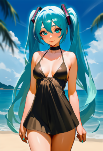 2__meme_(sleepsheep)__, girl,{{{hatsune miku,blue hair__,medium breasts, black d s-789839895