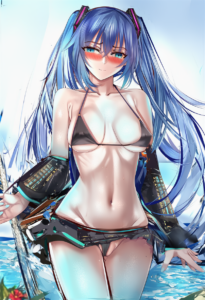 2__misaka_12003-gou__, girl,{{{hatsune miku,blue hair__,medium breasts, black dr s-4059937650
