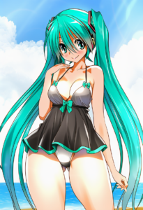 2__mitarashi_kousei__, girl,{{{hatsune miku,blue hair__,medium breasts, black dr s-3584995353