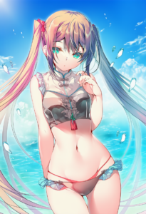 2__miwabe_sakura__, girl,{{{hatsune miku,blue hair__,medium breasts, black dress s-2477260752