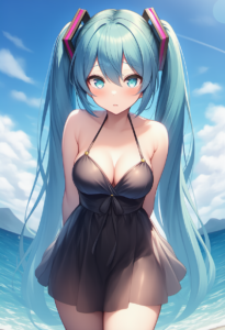 2__moca_(mocaa_iai)__, girl,{{{hatsune miku,blue hair__,medium breasts, black dr s-427357054