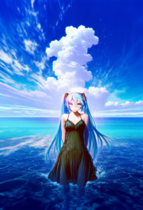 2__mocha_(cotton)__, girl,{{{hatsune miku,blue hair__,medium breasts, black dres s-2529092466