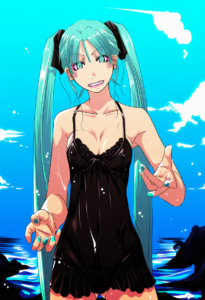 2__mr.romance__, girl,{{{hatsune miku,blue hair__,medium breasts, black dress bi s-953724074
