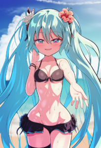 2__mumyou_ishi__, girl,{{{hatsune miku,blue hair__,medium breasts, black dress b s-1327837698