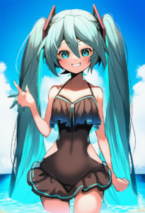 2__nakabayashi_zun__, girl,{{{hatsune miku,blue hair__,medium breasts, black dre s-1886532938