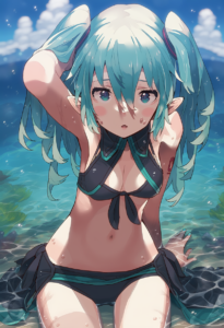 2__narumi_arata__, girl,{{{hatsune miku,blue hair__,medium breasts, black dress s-228440128