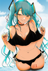 2__necro_(nekurodayo)__, girl,{{{hatsune miku,blue hair__,medium breasts, black s-1285511825 (1)