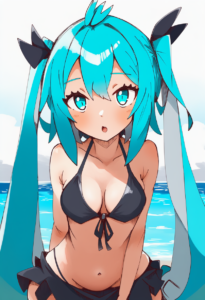 2__nuu_(nu-nyu)__, girl,{{{hatsune miku,blue hair__,medium breasts, black dress s-2164614570