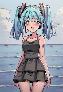 2__rune_(dualhart)__, girl,{{{hatsune miku,blue hair__,medium breasts, black dre s-1160068857