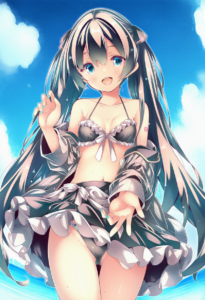 2__ryo_(botugo)__, girl,{{{hatsune miku,blue hair__,medium breasts, black dress s-3635687552