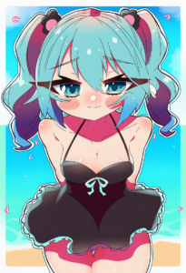 2__sakuramochi_(sakura_frappe)__, girl,{{{hatsune miku,blue hair__,medium breast s-3653311111