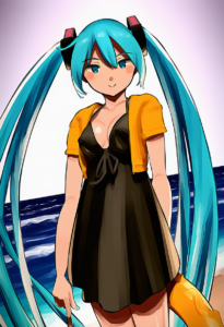 2__shibafu_(glock23)__, girl,{{{hatsune miku,blue hair__,medium breasts, black d s-941611371