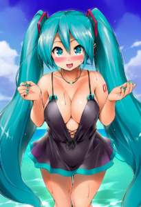 2__shinozuka_jouji__, girl,{{{hatsune miku,blue hair__,medium breasts, black dre s-4293519892