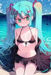 2__sseopik__, girl,{{{hatsune miku,blue hair__,medium breasts, black dress bikin s-17828742
