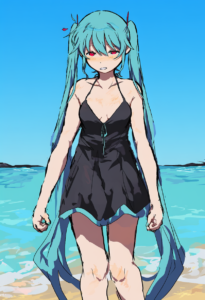 2__takatisakana__, girl,{{{hatsune miku,blue hair__,medium breasts, black dress s-1147351801